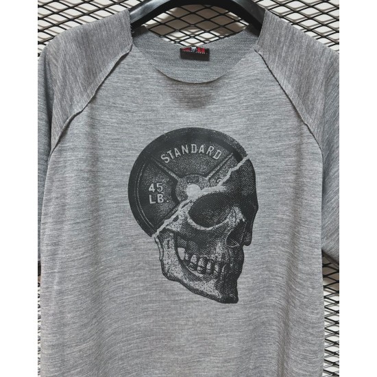 Beast Mode T-Shirt Reglan Kol Oversize Koyu Gri Kuru Kafa Baskılı