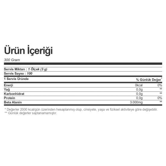Bigjoy Beta Alanine Powder 300 gr Aromasız