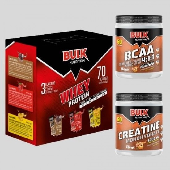 Whey Protein Tozu 70 Şase - BCAA 60 Servis - Kreatin 60 Servis