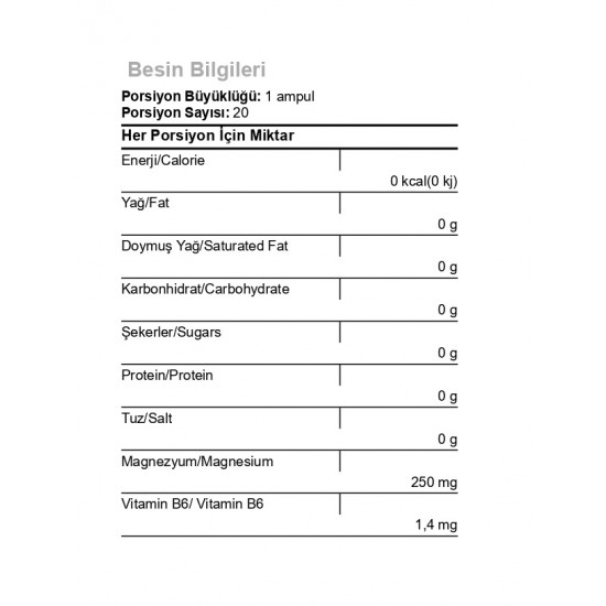Hardline Magnesium Liquid 250 mg 30 ml x 20 Shot