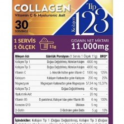 Collagen Tip 1-2-3 Kolajen Karışımı 30 Şase Kivi Aromalı