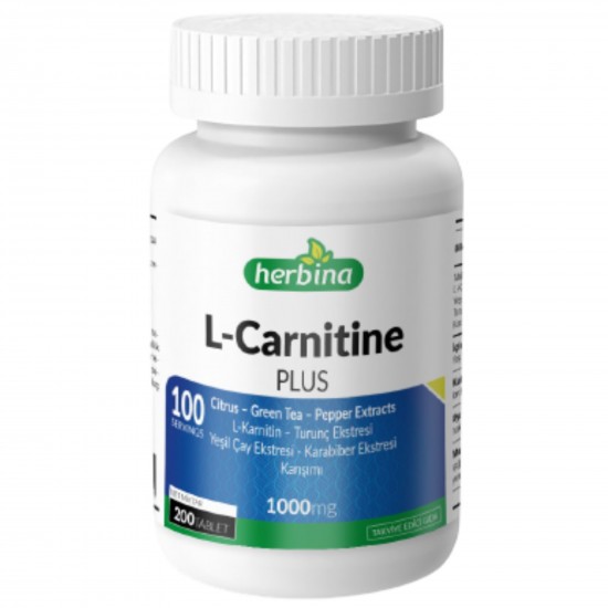 Herbina L-Karnitin Plus Yeşil Çay – Citrus – Karabiber 200 Kapsül x 700 mg