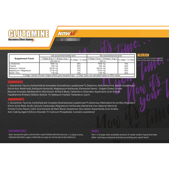 Nowup Nutrition Glutamine Recovery Effect 360 gr