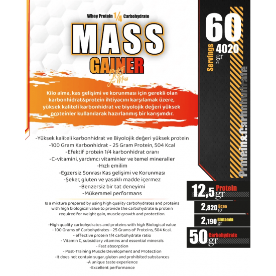 Nowup Nutrition Mass Gainer 4020 gr