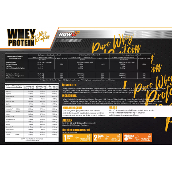 Nowup Nutrition Whey Protein Tozu 2160 gr 60 Servis