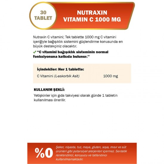 Nutraxin Vitamin C 1000 mg 30 Tablet