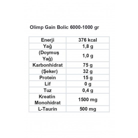 Gain Bolic 6000 Karbonhidrat Tozu 1000 gr