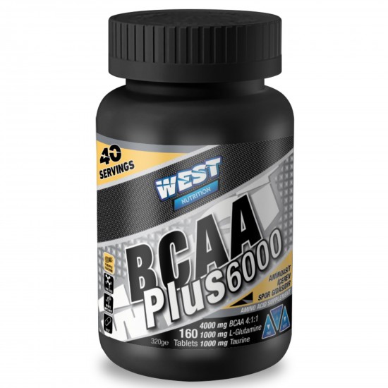 West Nutrition BCAA Plus 6000 160 Tablet 40 Servis