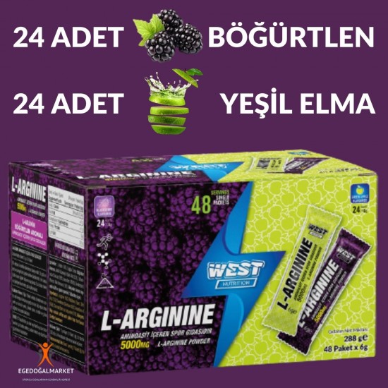 West Nutrition L-Arginine 48 Şase 288 gr 2 Karışık Aroma
