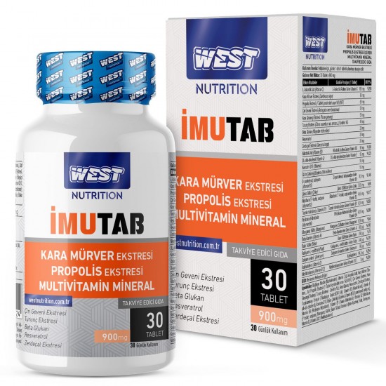 İmutab Kara Mürver (Sambucus) & Propolis Ekstreli Multivitamin Mineral 30 Tablet x 900 mg
