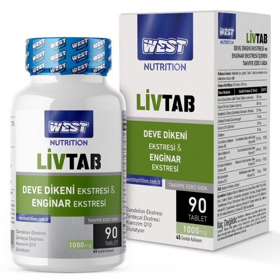 Livtab Milk Thistle (Deve Dikeni) ve Enginar Ekstresi Karışımı 90 Tablet x 1000 mg
