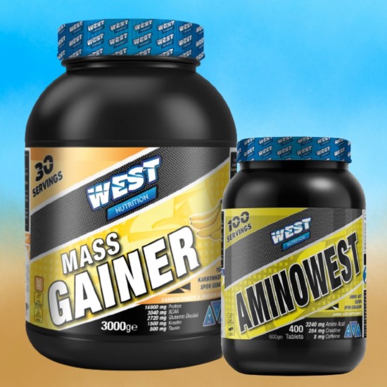 West Nutrition Mass Gainer 3000 gr - Aminowest 400 Tablet