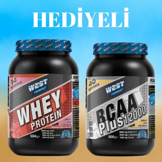 West Nutrition BCAA Plus 12000 Toz - Whey Protein Tozu 504 gr 14 Servis