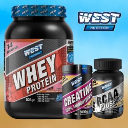 West Nutrition Kreatin ( creatine ) 100 gr + Whey Protein Tozu 504 gr + BCAA Plus 6000