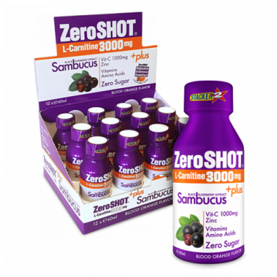 ZeroShot 3000 mg L Carnitine + Plus Sambucus 12 Shot